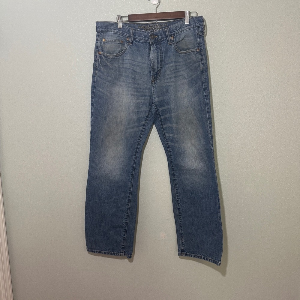 American Eagle Outfitters Men 34x32 Blue Bootcut Jeans Medium Wash Denim